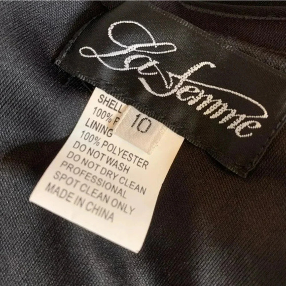 La Femme Halter Open Back Shirred Jersey Short Dress 29312 Black Size 10 NWT - Picture 7 of 11